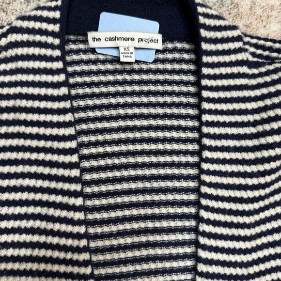 The Cashmere Project Duster Cardigan Sz S Blue White Nautical Coastal Cruise - Picture 3 of 16